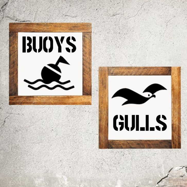 Wainfleet Trading Post on X: Bathroom Signs Nautical Decor Buoys and Gulls  Maritime Decor Fishing Buoys  #chickencoop  #woodstove # #ChickenDaddy #signs #NauticalDecor   / X