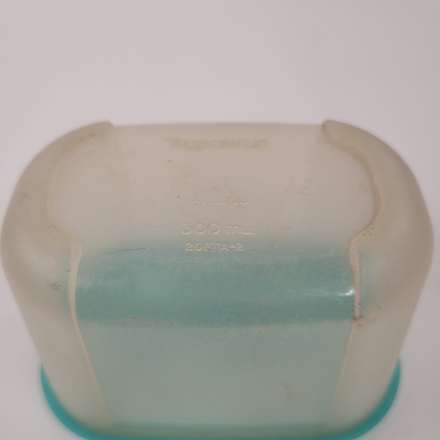 Vintage Tupperware Clear Container 300ml Blue Lid 2087A-2