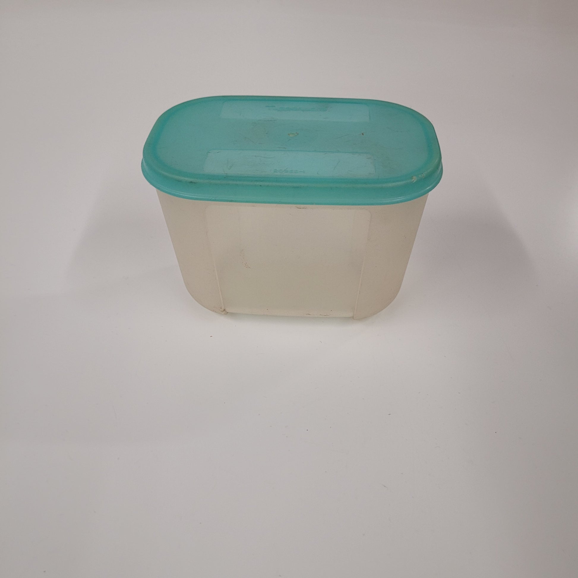 Vintage Tupperware Clear Container 300ml Blue Lid 2087A-2