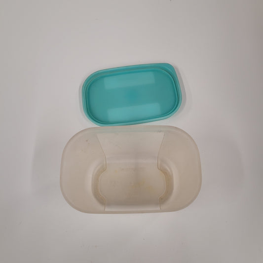 Vintage Tupperware Clear Container 300ml Blue Lid 2087A-4