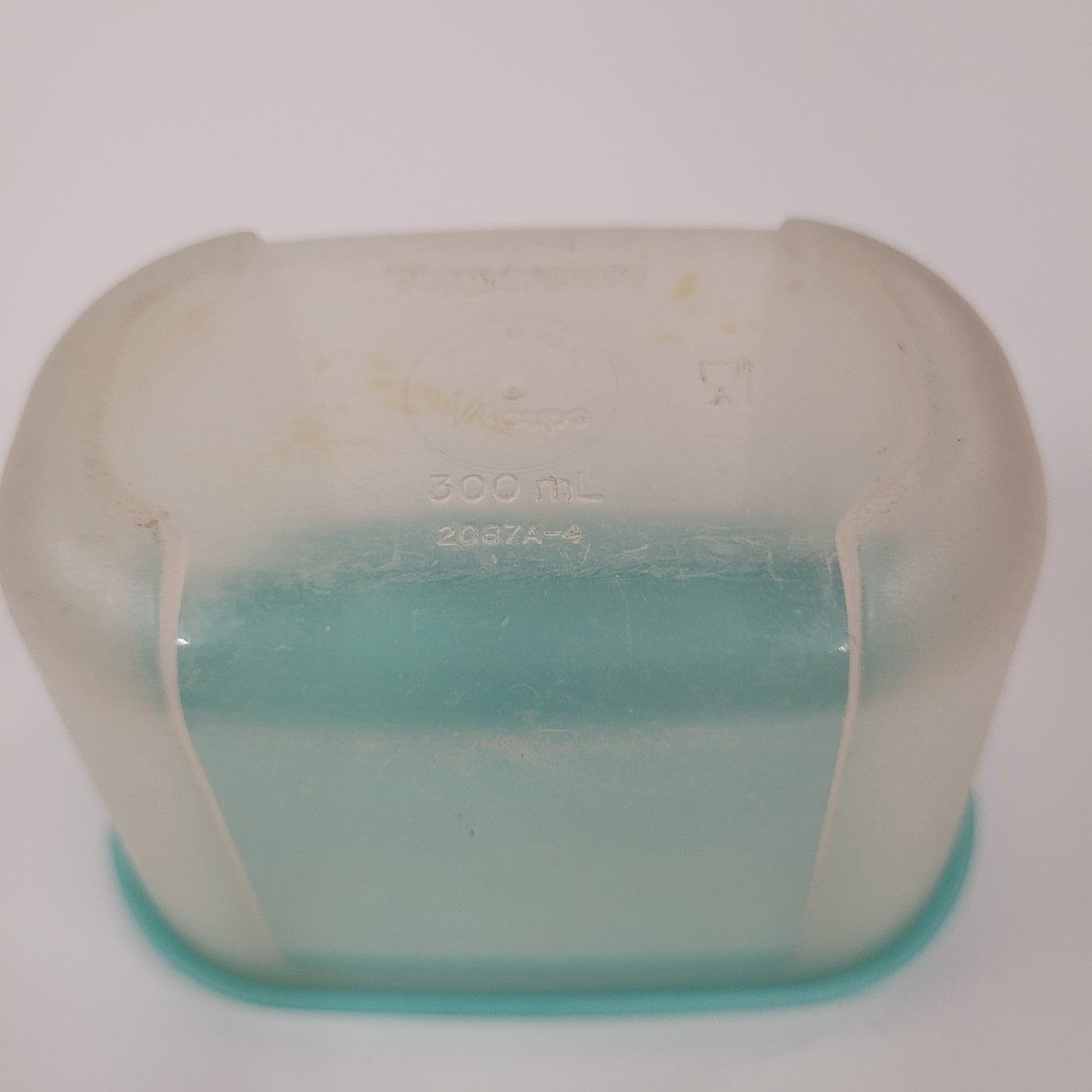 Vintage Tupperware Clear Container 300ml Blue Lid 2087A-4