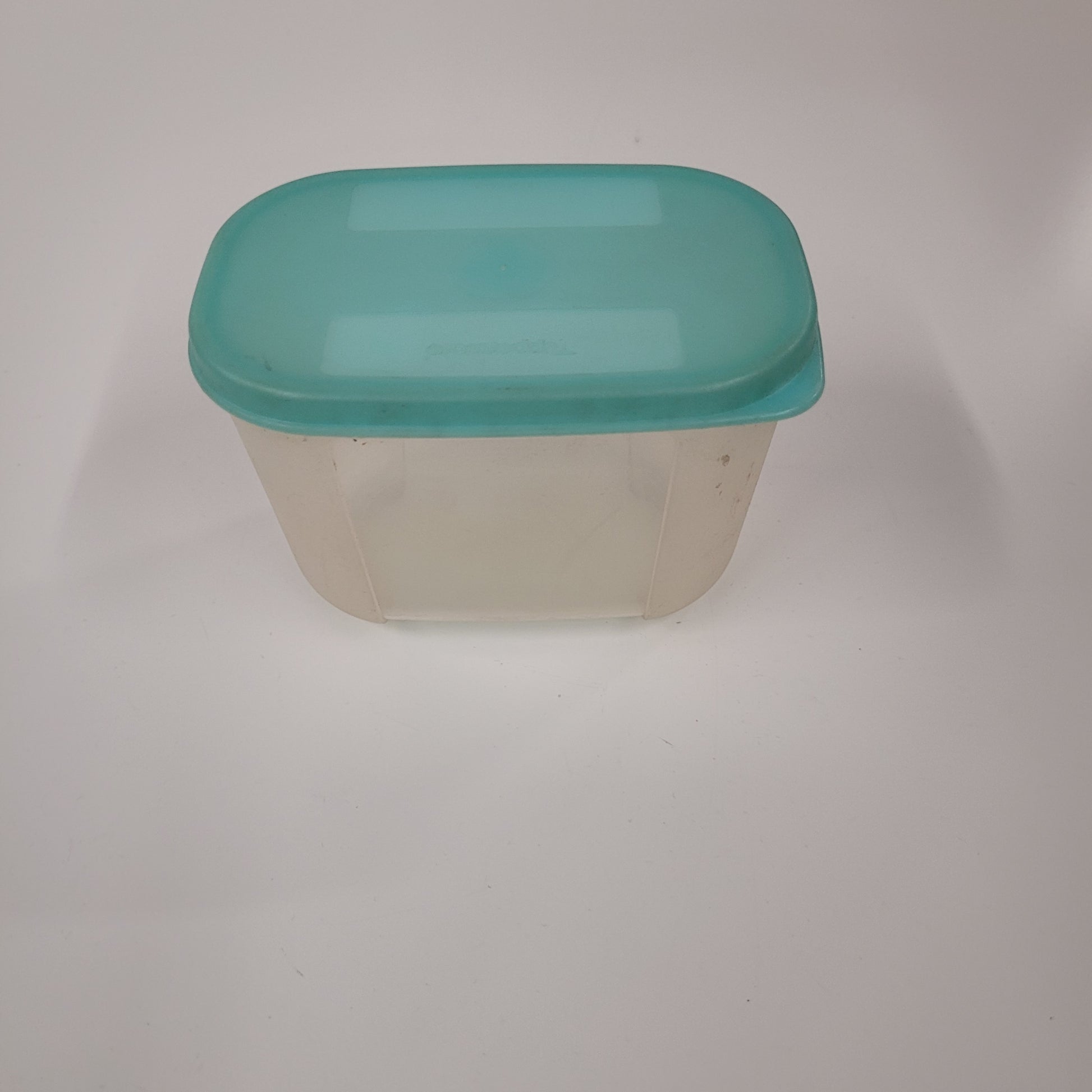 Vintage Tupperware Clear Container 300ml Blue Lid 2087A-4