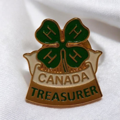 4-H Club Canada Treasurer pinback button