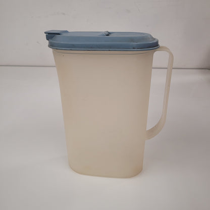 Vintage Tupperware Clear Pitcher With Blue Flip Top Lid 2009B-2