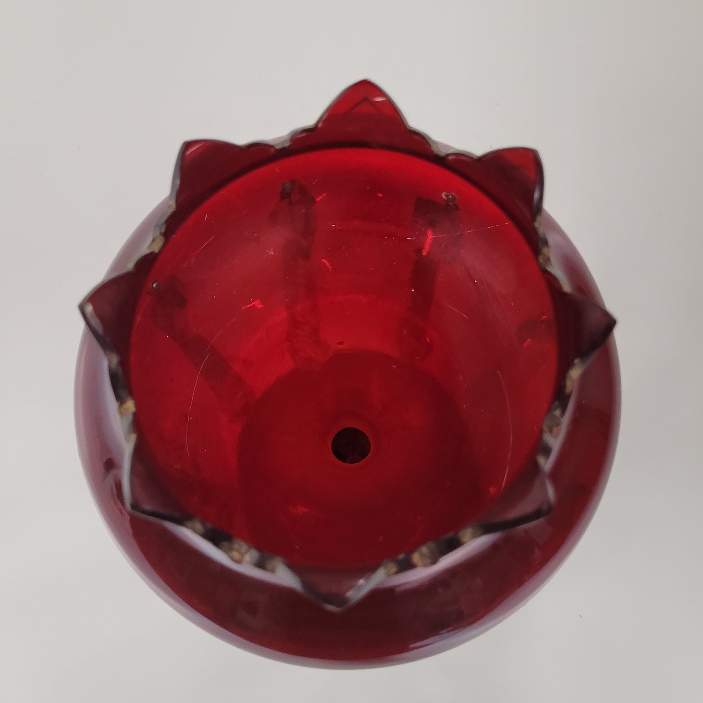 Dark Red Cranberry Glass Mantle Lustre