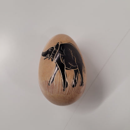 Hand-Carved Hand-Painted Stone Decorative Egg