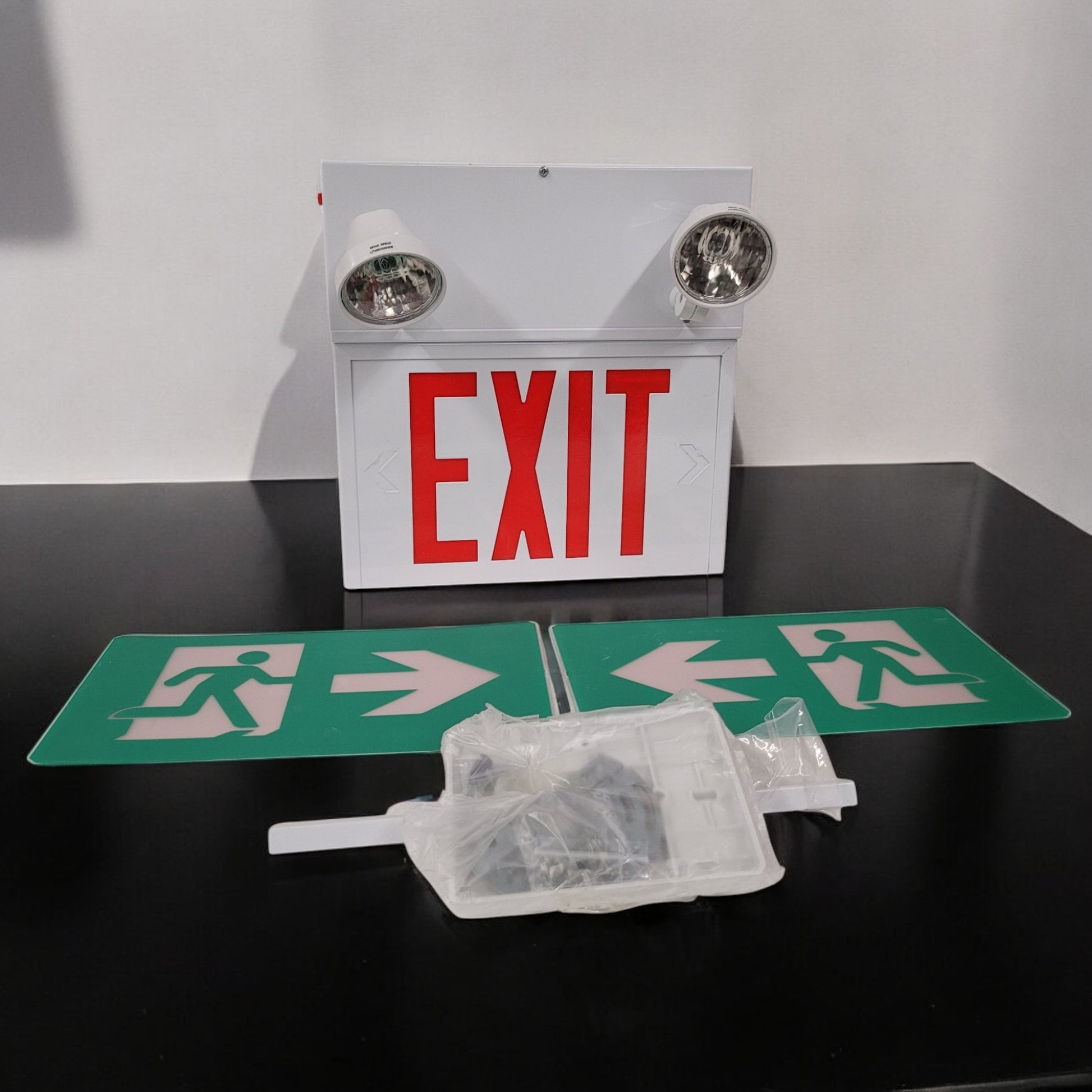 New Stanpro Hardwired Combination Exit Sign Running Man Sign And Lights