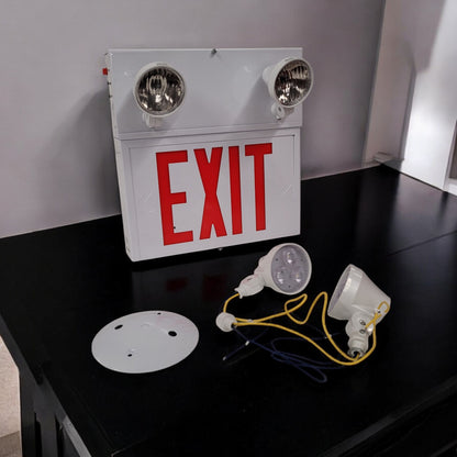 New Stanpro Hardwired Combination Exit Sign Running Man Sign With Emergency Lights