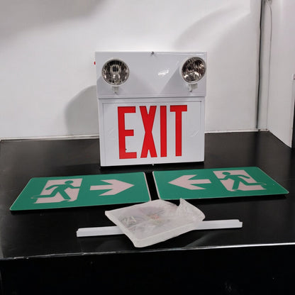 New Stanpro Hardwired Combination Exit Sign Running Man Sign With Emergency Lights