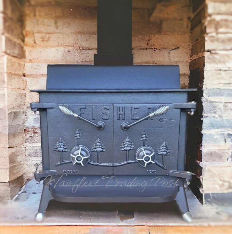 grandpa bear fisher wood stove with ball feet