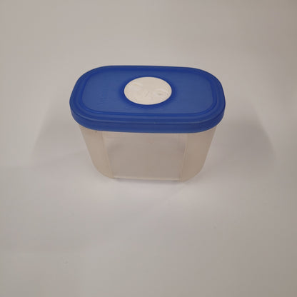 Vintage Clear Tupperware Freezer Mates Container With Blue Lid 4161C-3