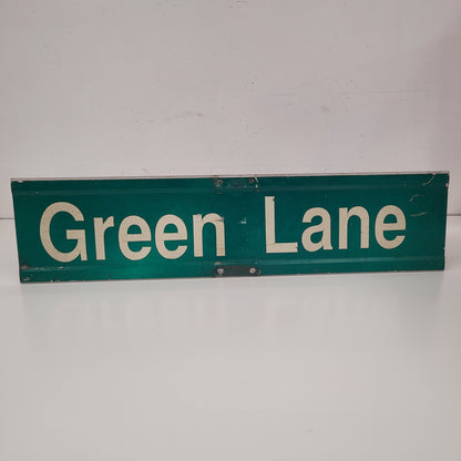 Vintage Authentic Green Lane Street Sign