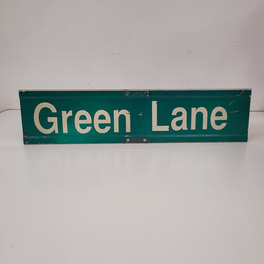 Vintage Authentic Green Lane Street Sign