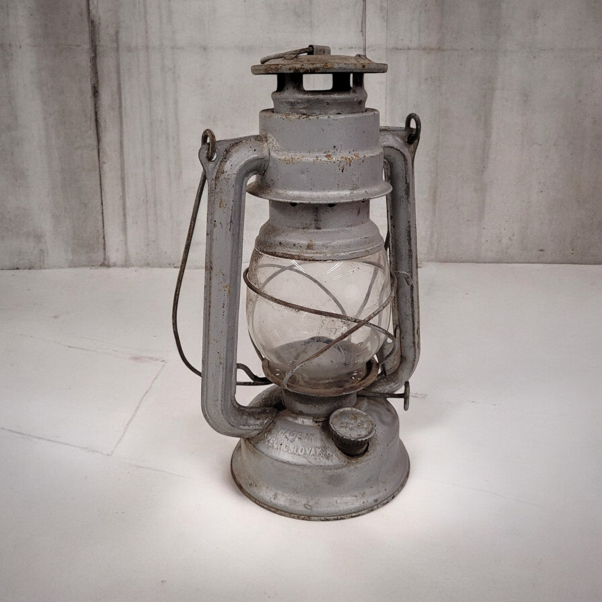 Antique Grey Meva No 868 Lantern Made In Czechoslovakia