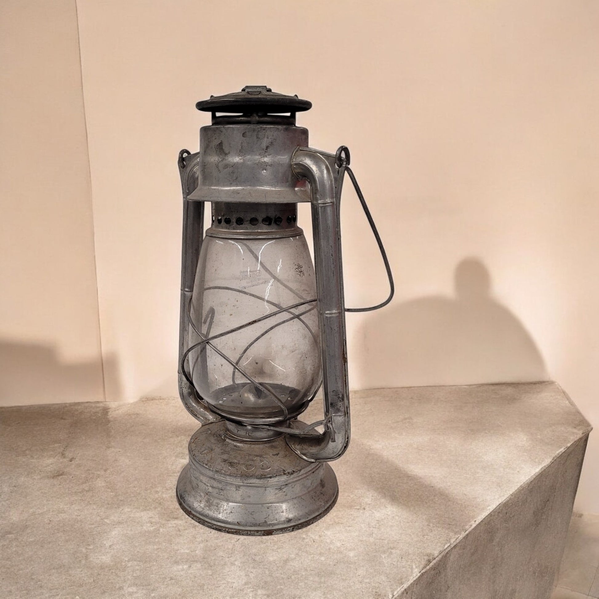 Antique Grey Meva Barn Lantern No 865 Made In Czechoslovakia