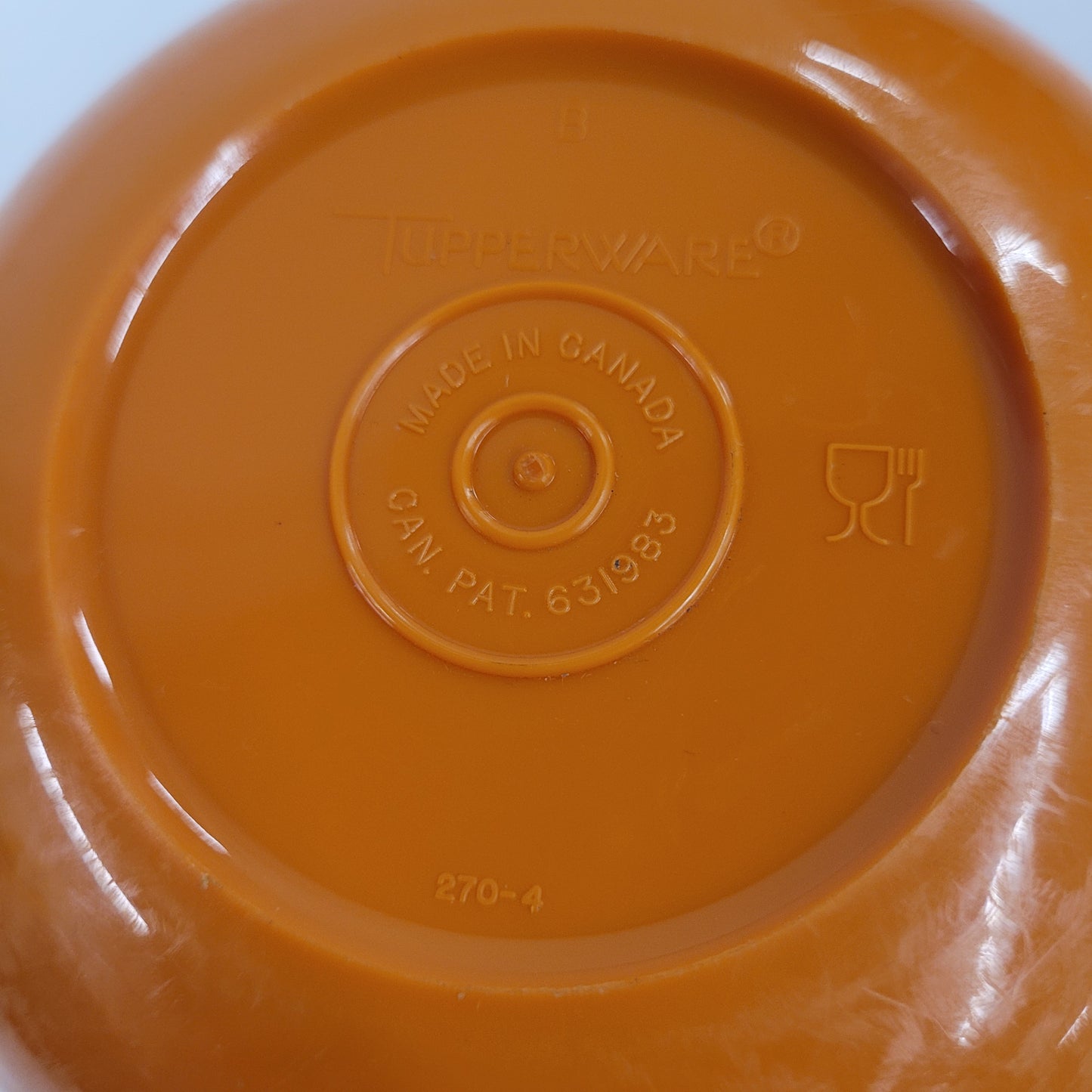 Vintage Orange Tupperware Bowl With Lid 270-4 B