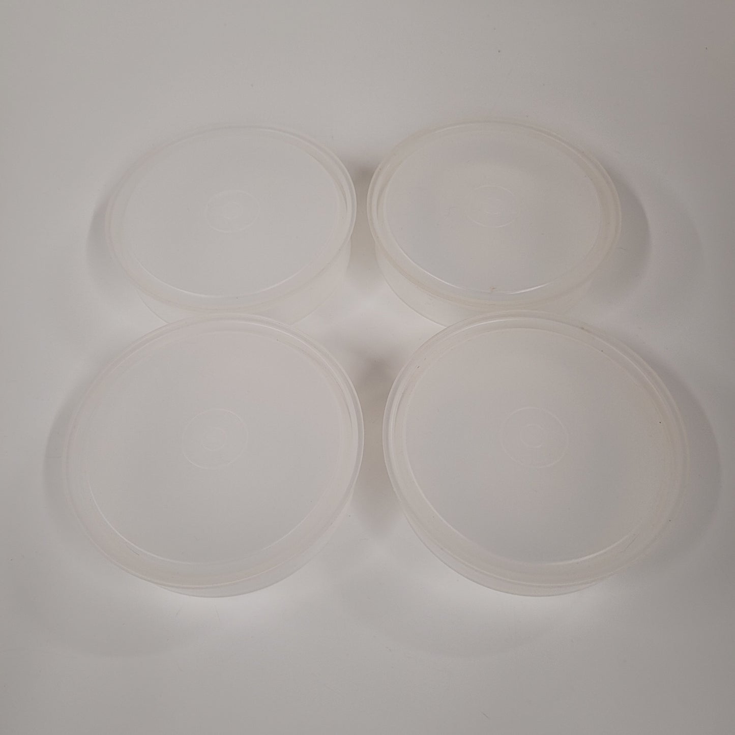 Set Of 4 Vintage Tupperware Clear Hamburger Patty Keeper Replacement Containers 882A