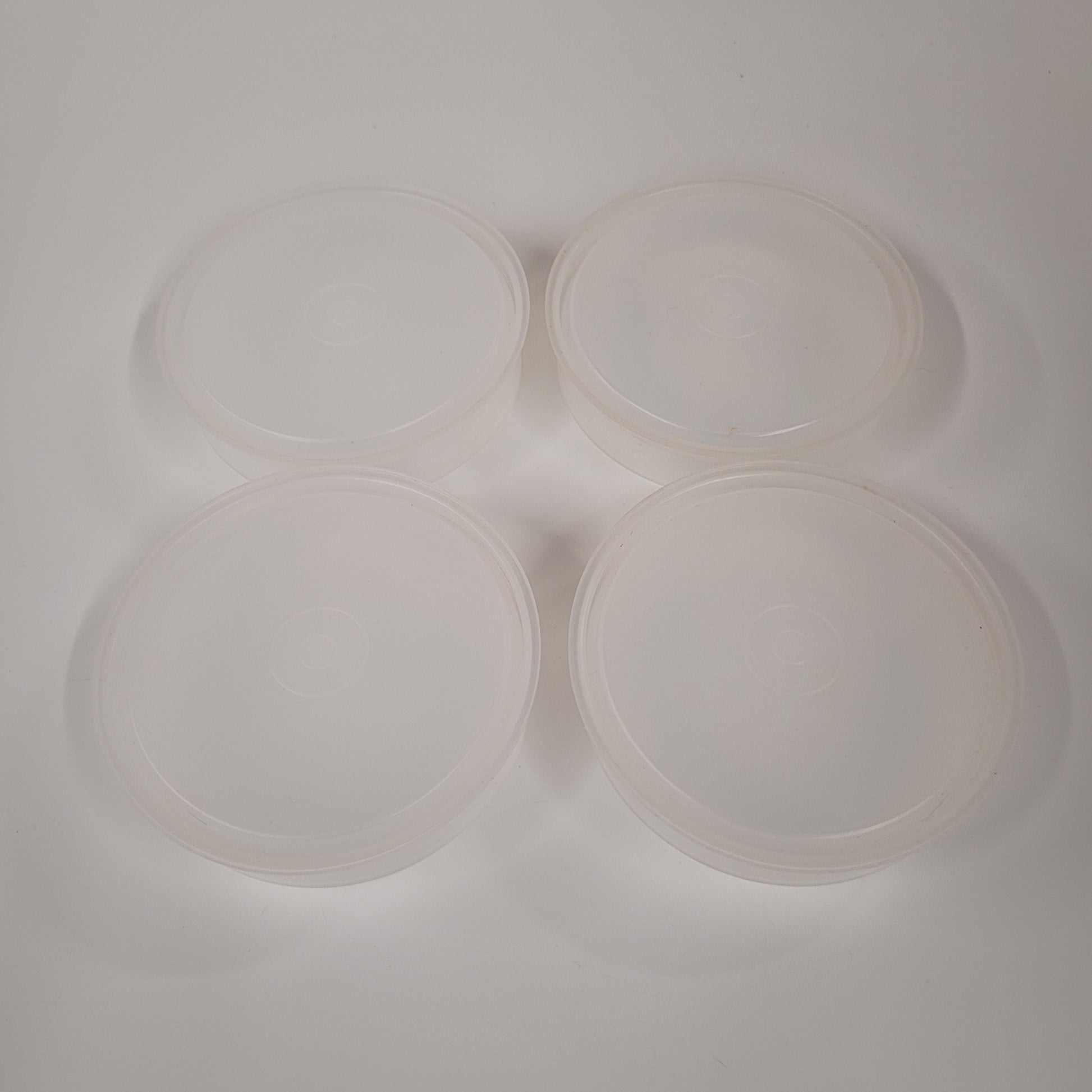 Set Of 4 Vintage Tupperware Clear Hamburger Patty Keeper Replacement Containers 882A