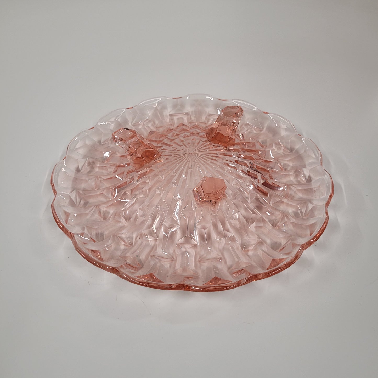 Antique 1930's Pink Jeanette Glass Co. Depression Glass Serving Plate