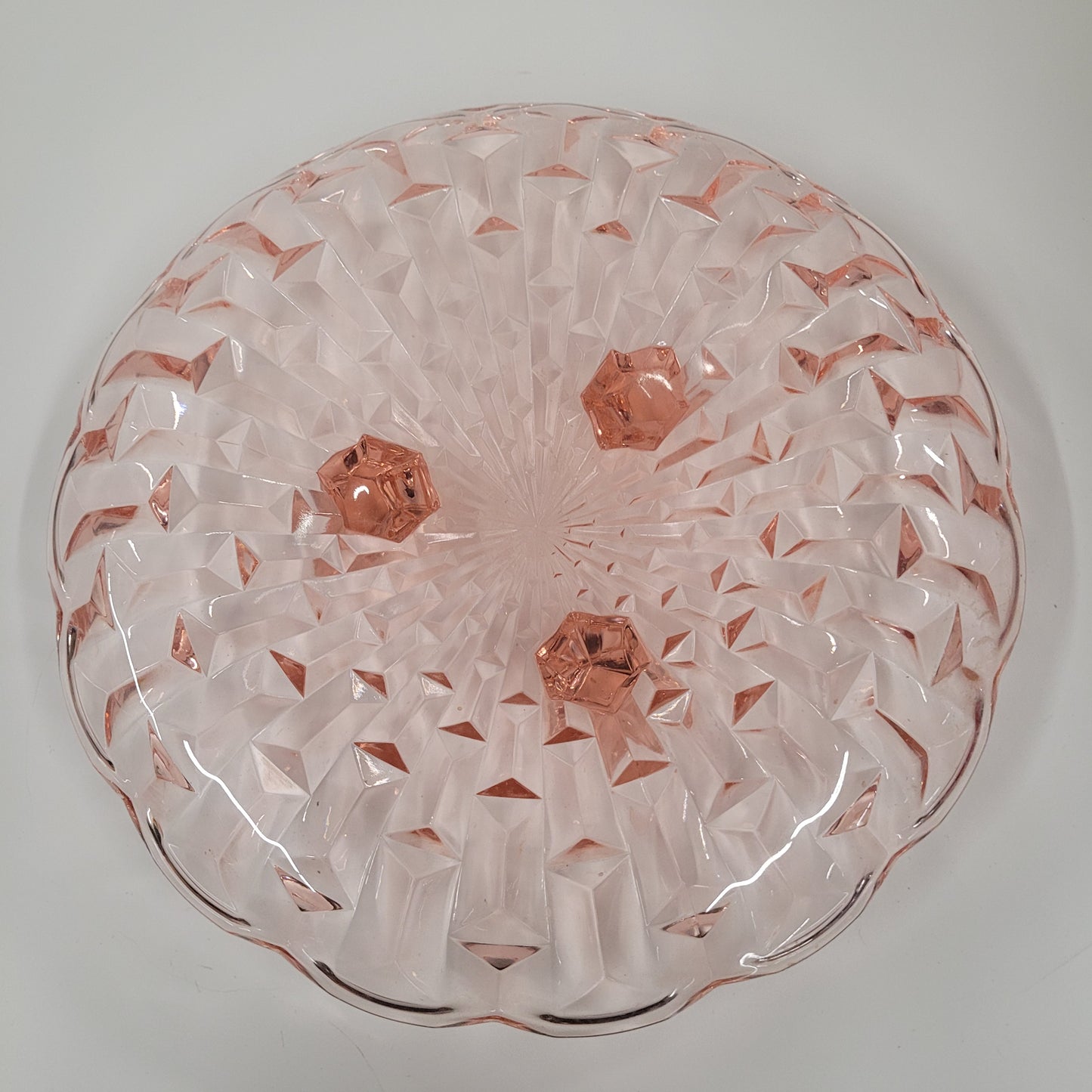 Antique 1930's Pink Jeanette Glass Co. Depression Glass Serving Plate