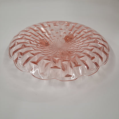 Antique 1930's Pink Jeanette Glass Co. Depression Glass Serving Plate