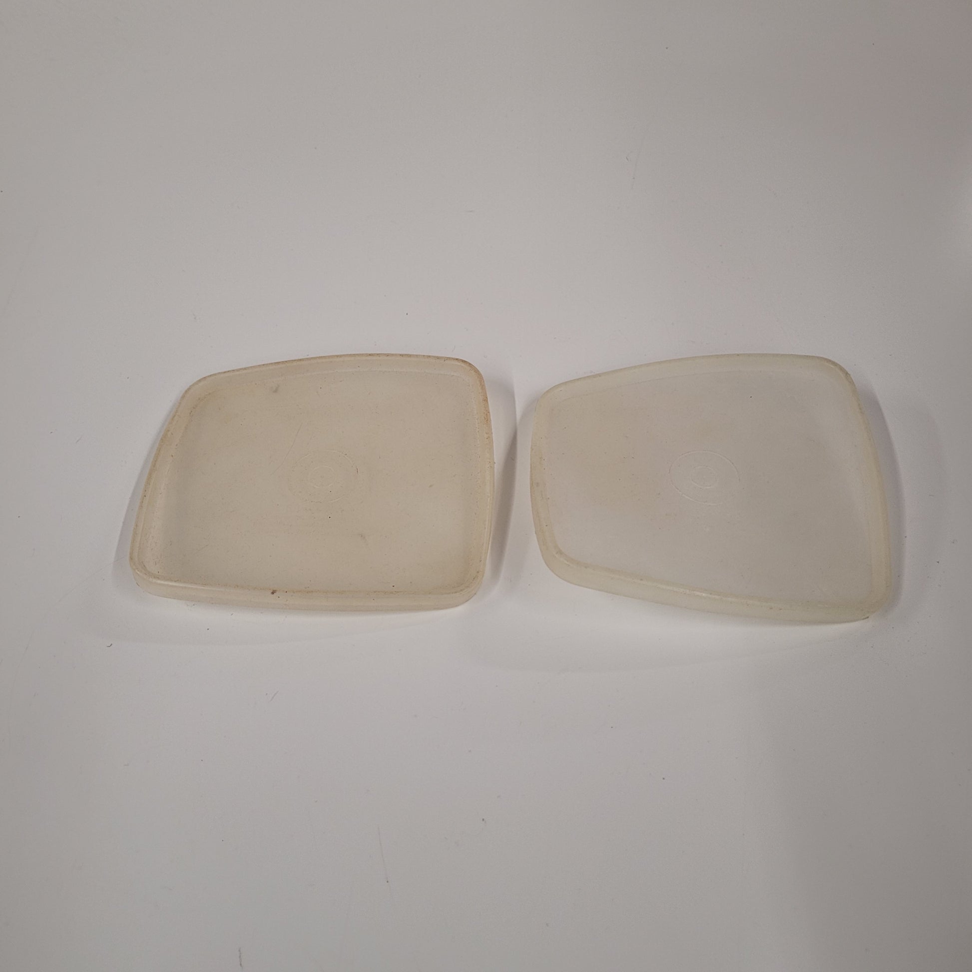 Set Of 2 Vintage Tupperware Clear Square Replacement Lids 310