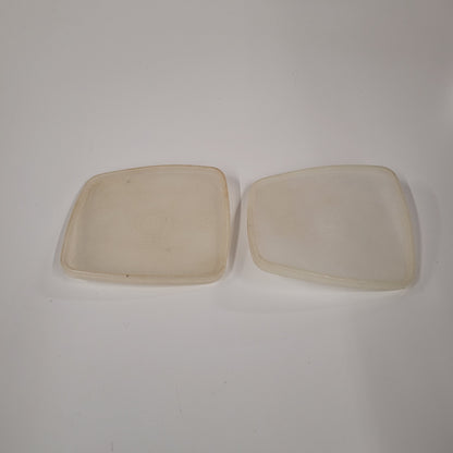 Set Of 2 Vintage Tupperware Clear Square Replacement Lids 310