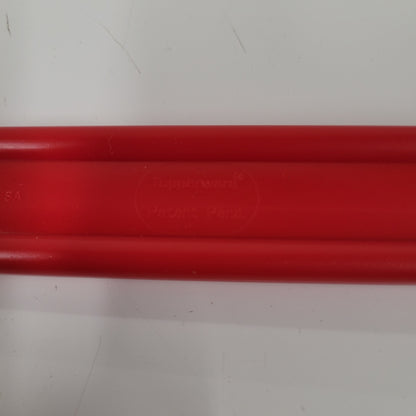 Vintage Red Tupperware Strain-N-Serve Patent Pending Utensil Made In USA