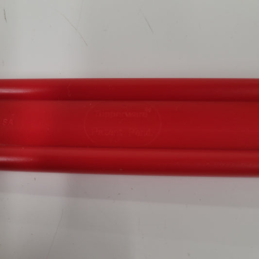 Vintage Red Tupperware Strain-N-Serve Patent Pending Utensil Made In USA