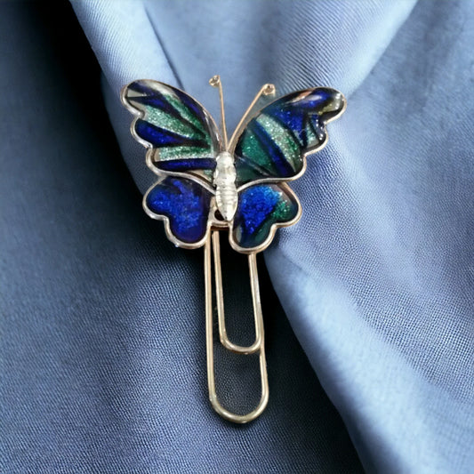 Butterfly Paperclip Art Deco Cloisonne Bookmark