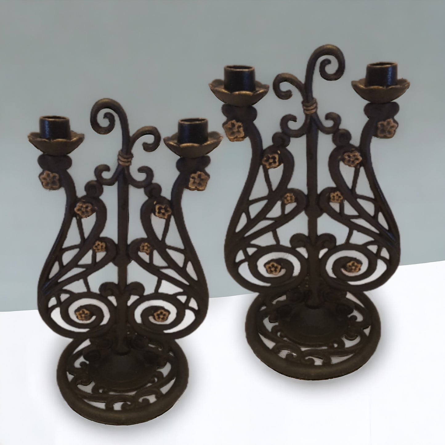 Cast Iron Candelabra Victorian Candle Holder