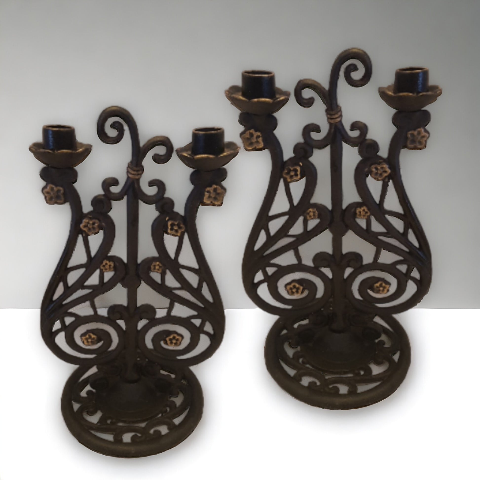 Cast Iron Candelabra Victorian Candle Holder