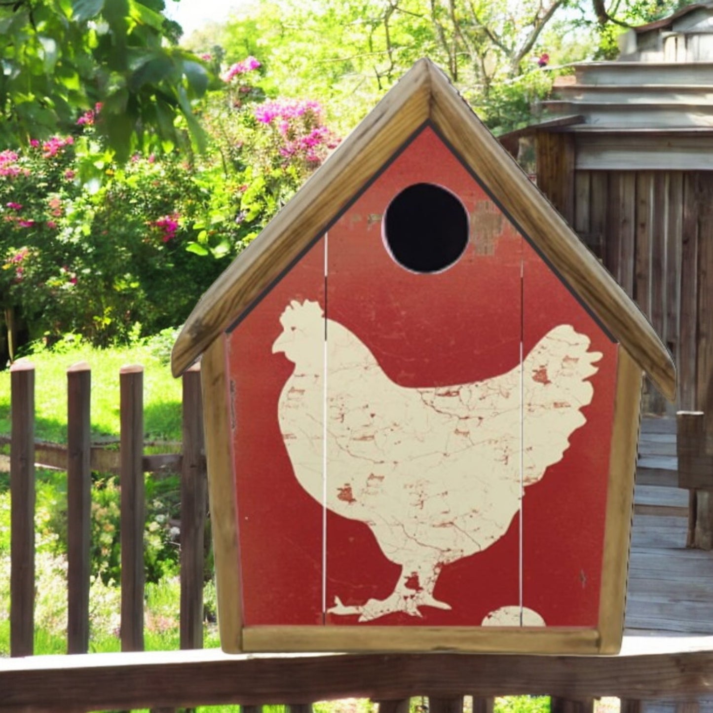 rustic hand crafted bird house 