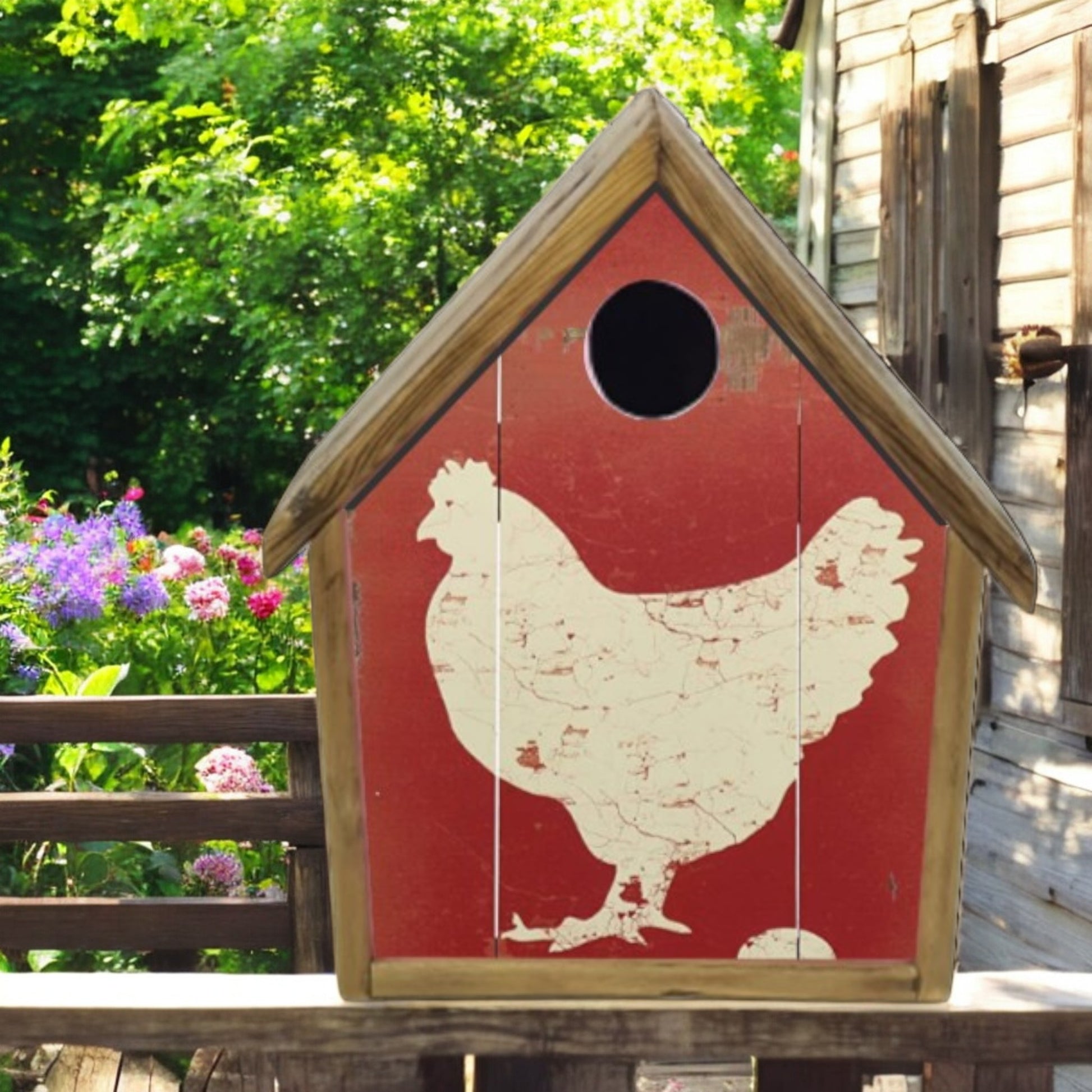 rustic hand crafted bird house 