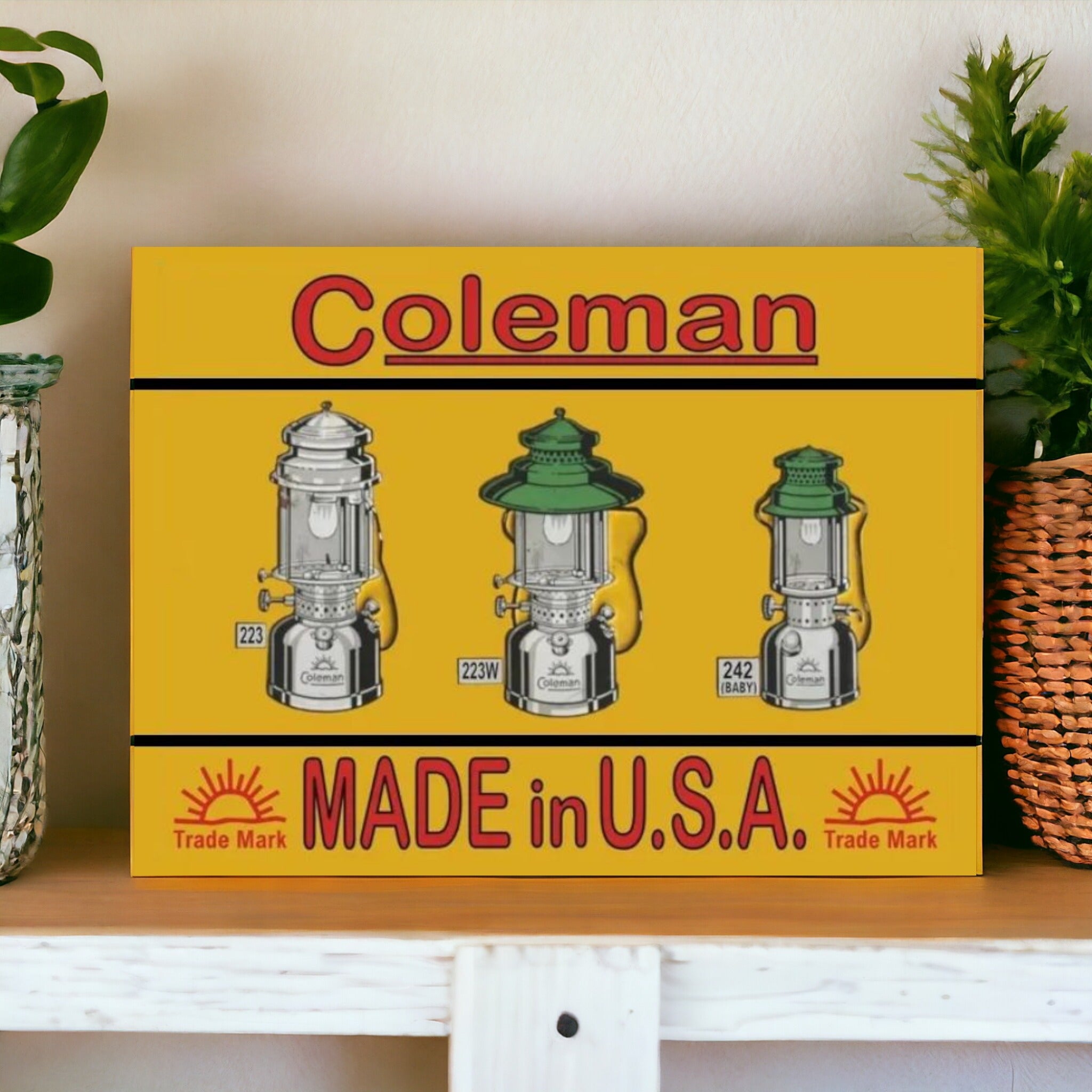 Coleman Lanterns Made In U.S.A. Sign - Small metal