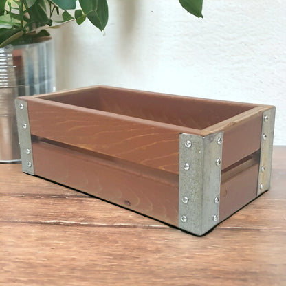 Wooden Crate Utensil Holder Kitchen Organizer