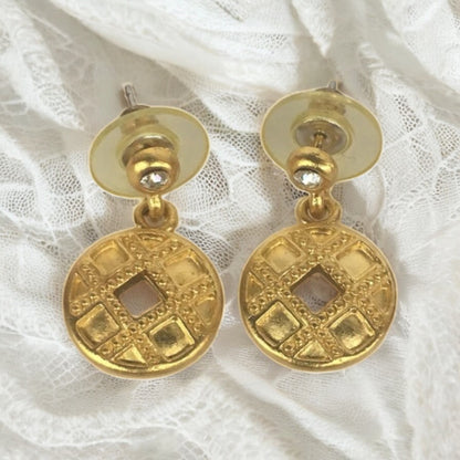 Gold Coro Pierced Earrings Vintage