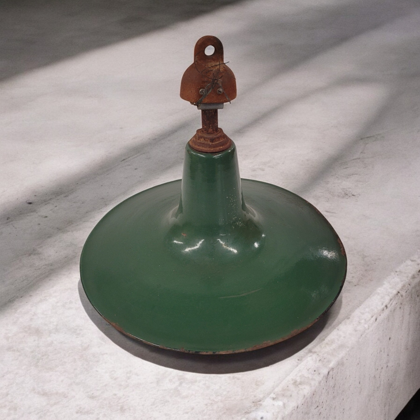 Vintage Green Enamel Metal 16" Barn Light/Shade Light Fixture