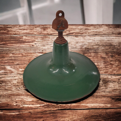 Vintage Green Enamel Metal 16" Barn Light/Shade Light Fixture