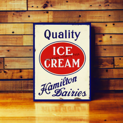 Hamilton Dairies Ice Cream Sign Retro Decor 