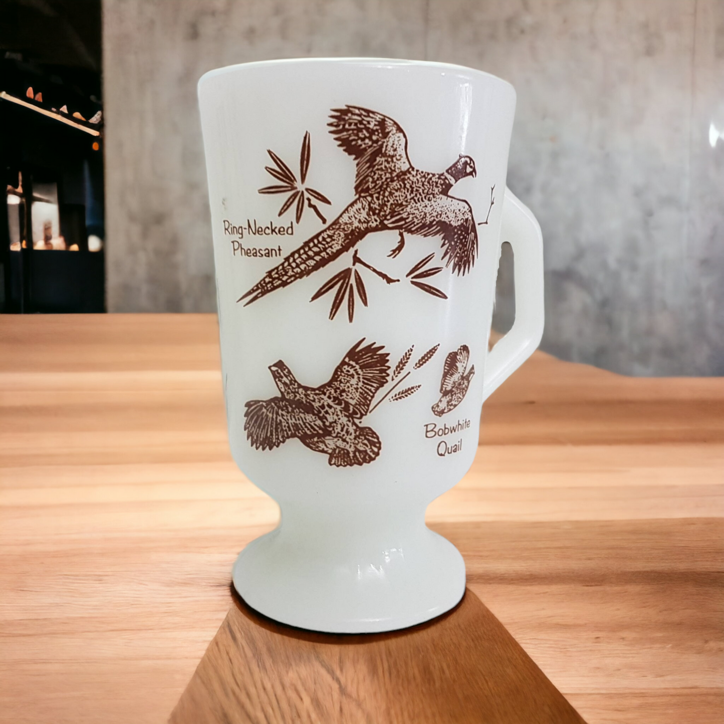 Vinatge Fire King Hunting Mug With Birds In Flight