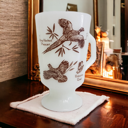 Vinatge Fire King Hunting Mug With Birds In Flight