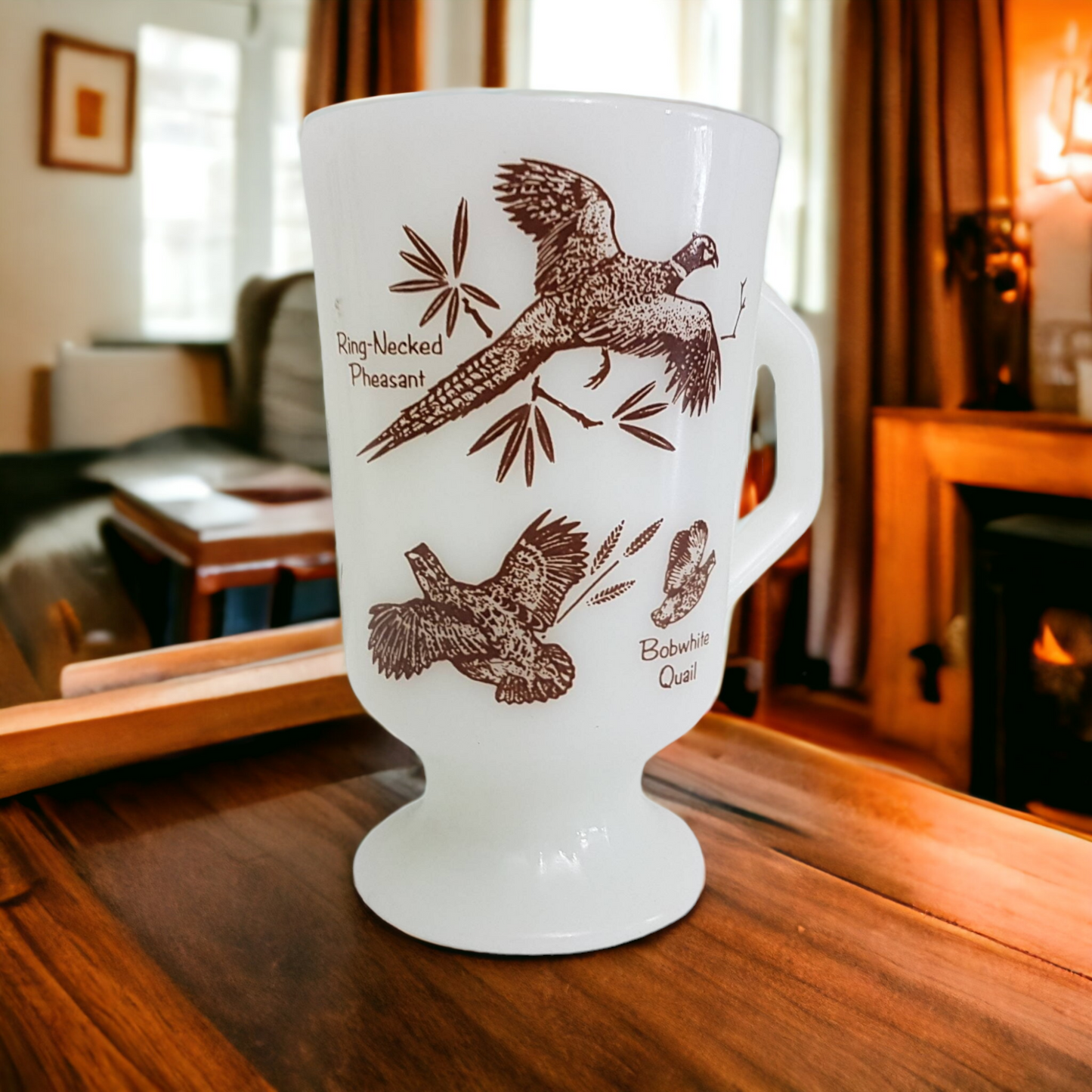 Vinatge Fire King Hunting Mug With Birds In Flight