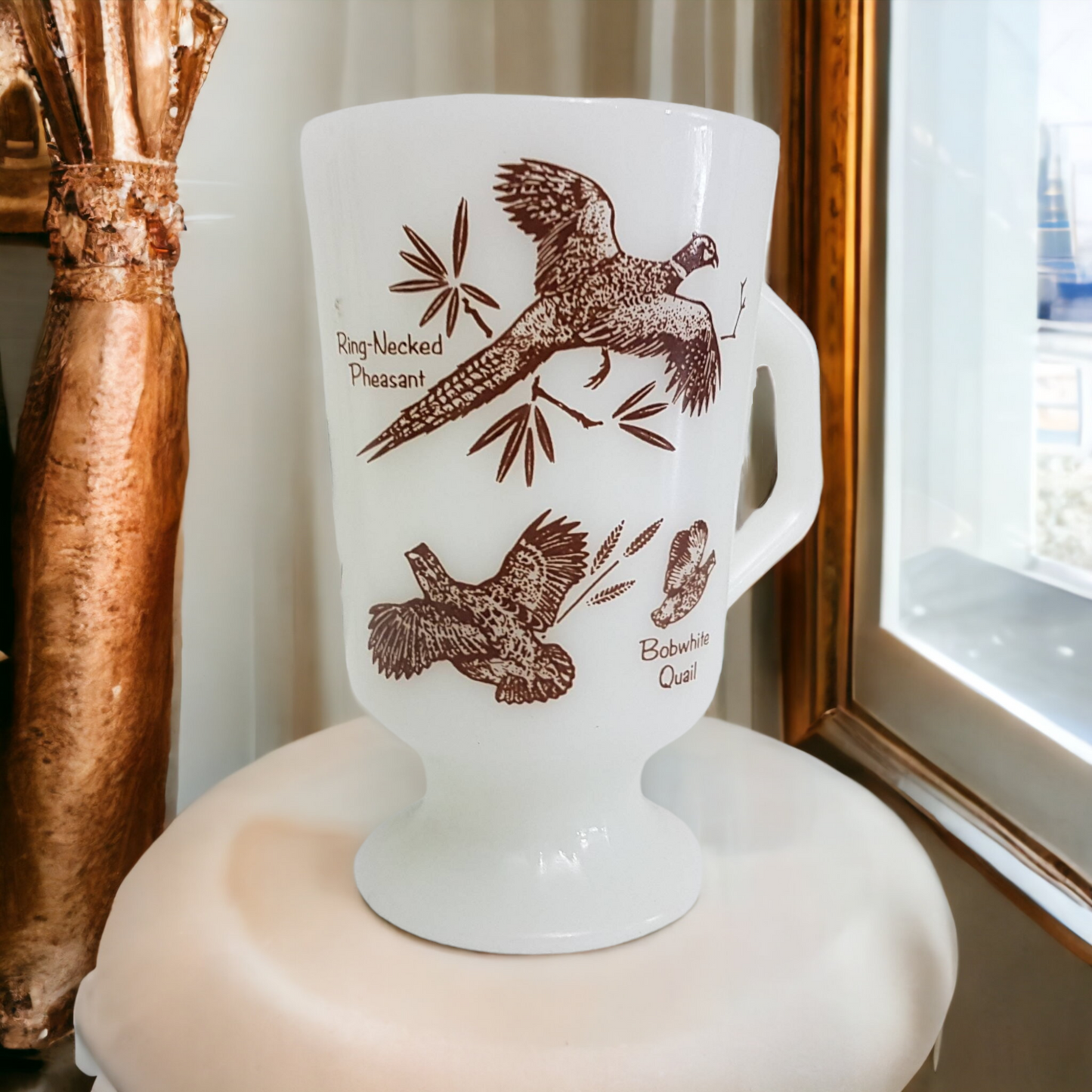 Vinatge Fire King Hunting Mug With Birds In Flight