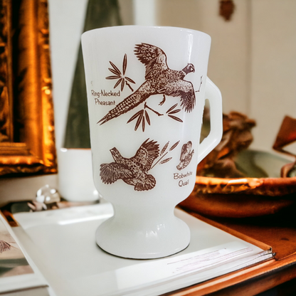 Vinatge Fire King Hunting Mug With Birds In Flight