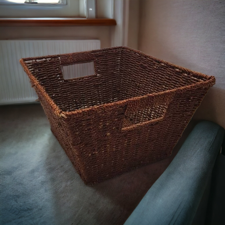 Vintage Wicker Sewing Basket Storage Organizer