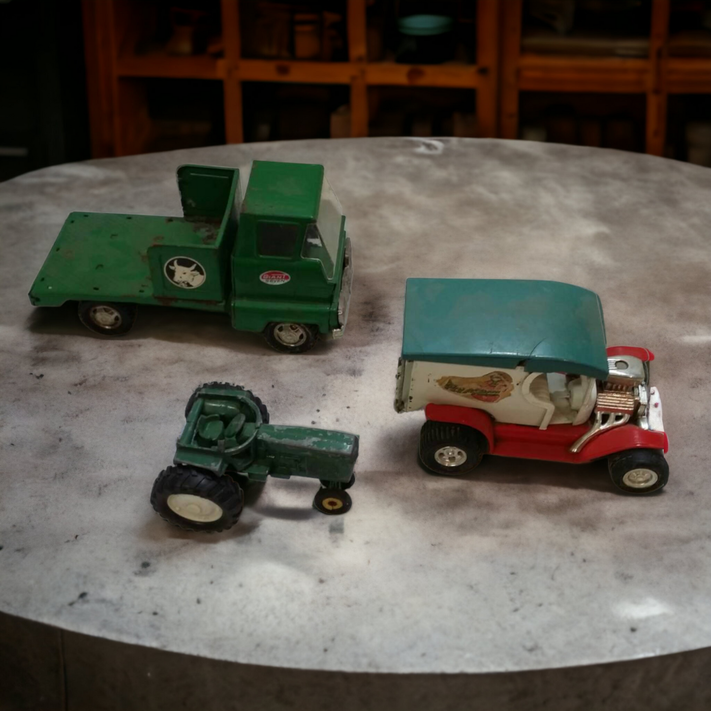 Antique Tin Toy Toys Trucks and Tractor
