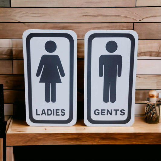 Mens And Womens Metal Bathroom Restroom Toilet Sign