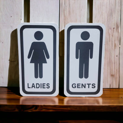 Mens And Womens Metal Bathroom Restroom Toilet Sign