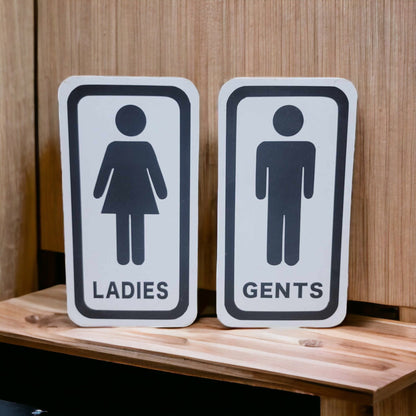 Mens And Womens Metal Bathroom Restroom Toilet Sign